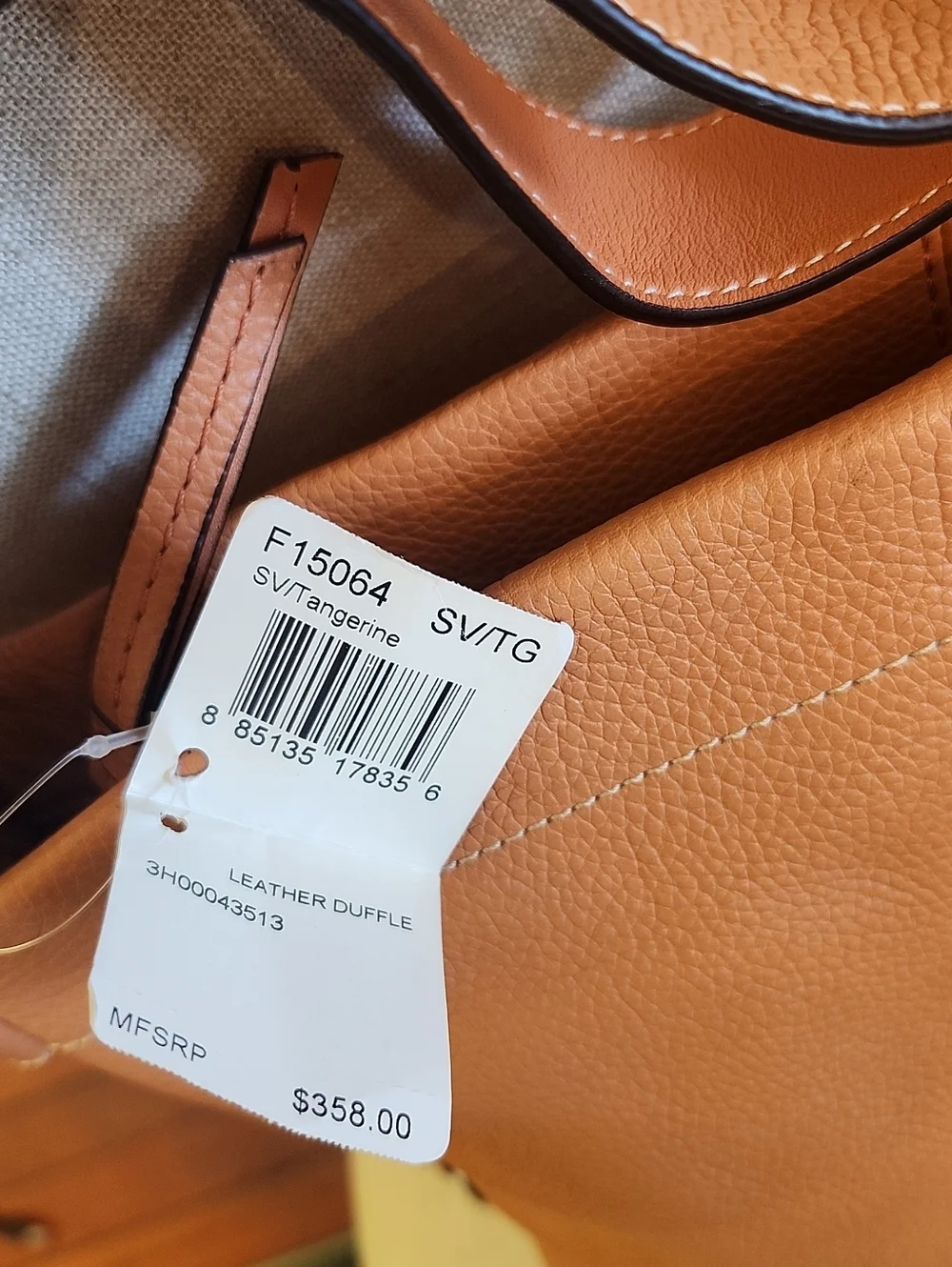 Coach Leather Covertible Duffle Bag In Tangerine NWT $358 Has Some Small Marks